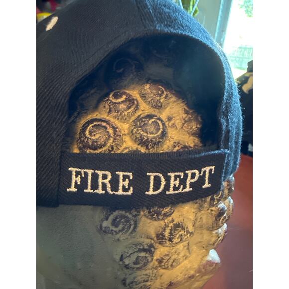 Fire Department Hat Orange Flames “First In Last Out” Ballcap One Size - Picture 3 of 8